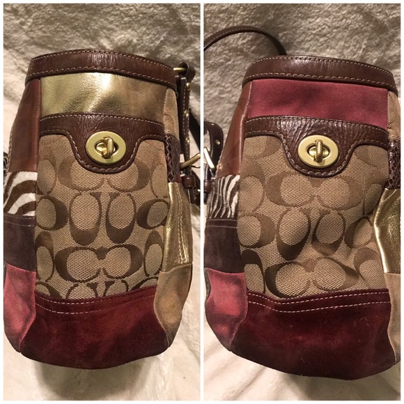 🔥🔥SUPER SALE🔥🔥PRICE FIRM✅👑Coach Leather Suede Multipatch Handbag Tote - Picture 6 of 12